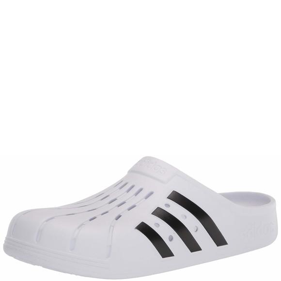 adidas Unisex Adilette Clog Sandals White Black White Size 14W/13M - Picture 1 of 1